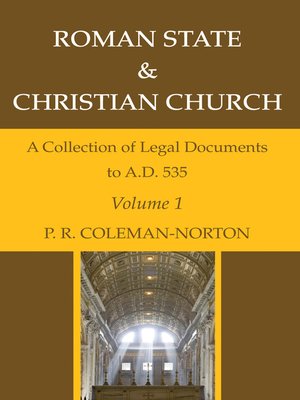 cover image of Roman State & Christian Church Volume 1